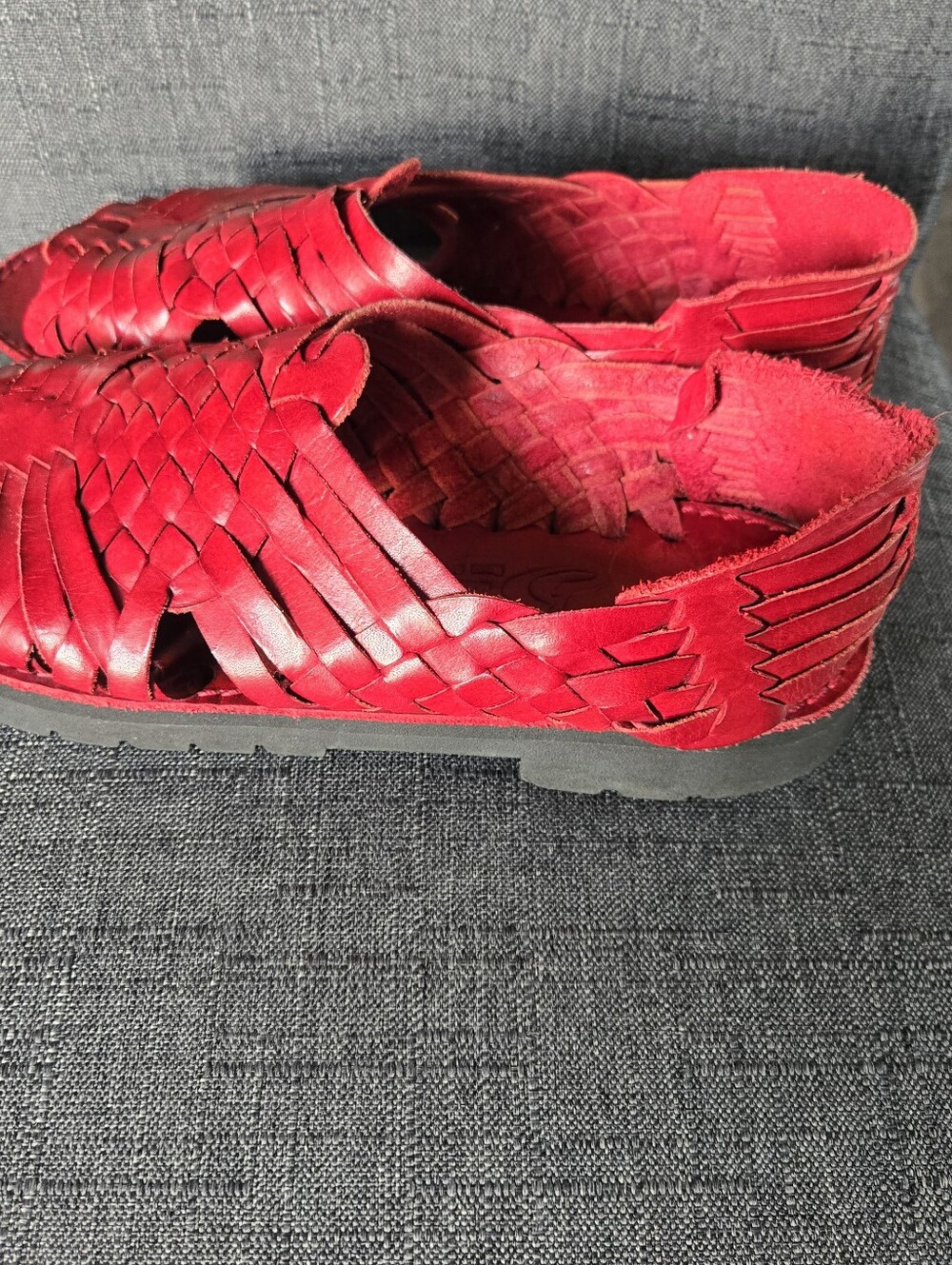 Huarache Sandals by Brand X - Women’s Size 8 1/2 - Made/Mexico - Red Leather - Picture 5 of 7